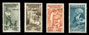 Saar #B5-8 Cat$53.50, 1927 Overprints, set of four, hinged