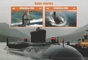 CHAD - 2016 - Submarines - Perf 2v Sheet #1 - MNH - Private Issue