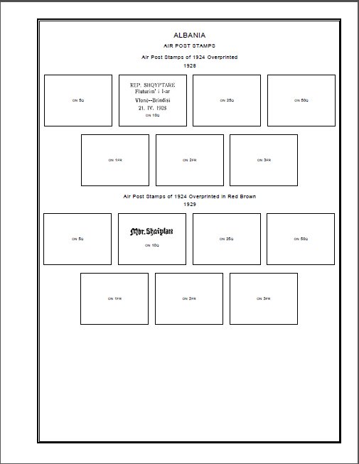 ALBANIA STAMP ALBUM PAGES 1913-2010 (391 PDF digital pages)