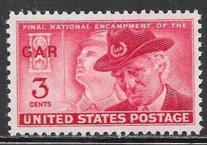 USA 985: 3c Union Soldier and G.A.R. Veteran of 1949, MNH, VF