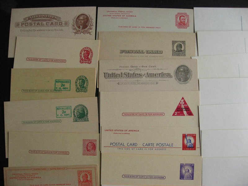 USA stationery 44 different mint postcards Sc UX8 up to 1970s era,worth a look!