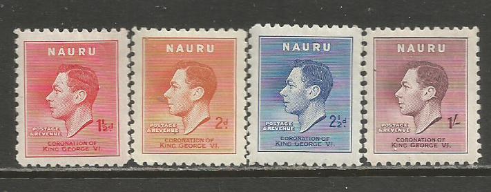 Nauru   #35-38  MHR  (1937)  c.v. $1.15