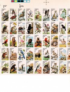 American Wildlife 22c US Postage Sheet #2286-2335 VF MNH