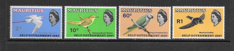 BIRDS - MAURITIUS #302-5 MNH