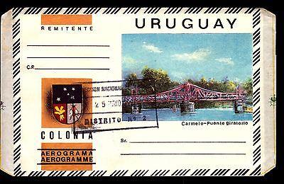 URUGUAY STATIONERY AEROGRAMME USED BRIDGE BEE SOUTHERN STAR