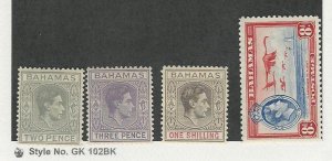 Bahamas, Postage Stamp, #103, 105A, 108, 110 Mint Hinged, 1938-46, JFZ