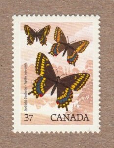 BUTTERFLY = SHORT-TAILED SWALLOWTAIL INSECT = Canada 1988 # 1210 MNH 