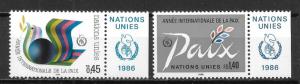 UN Geneva 148-49 Peace set with MI tab MNH