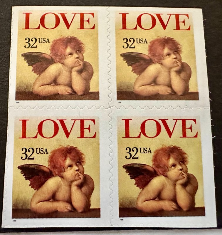 US # 2959 Love booklet pane of 4 32c 1995 Mint NH