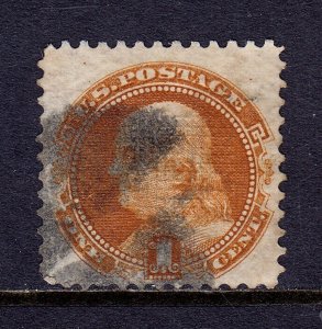 USA — SCOTT 112 — 1869 1c BUFF FRANKLIN — USED — SCV $150