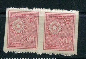 Paraguay 1927/38 Sc 285MNH ERROR Horizontal  Pair Imperf between 50c SKU 939