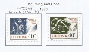 LITHUANIA - 1996 - Mourning & Shield -  Perf 2v Set - M L H