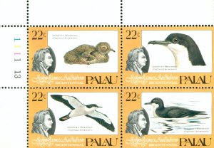 PALAU 66a MNH BLOCK OF 4 SCV $4.50  BIN $2.25 BIRDS