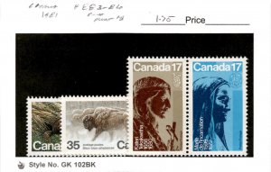 Canada, Postage Stamp, #883-886 Mint NH, 1981 Bison (AD)