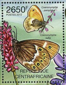 Butterflies Stamp Coenonympha Pamphilus Parnassius Apollo S/S MNH #3626 / Bl.940 