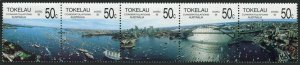 Tokelau 150 strip, MNH. Michel 148-152. Australian Bicentennial, SYDPEX-1988.