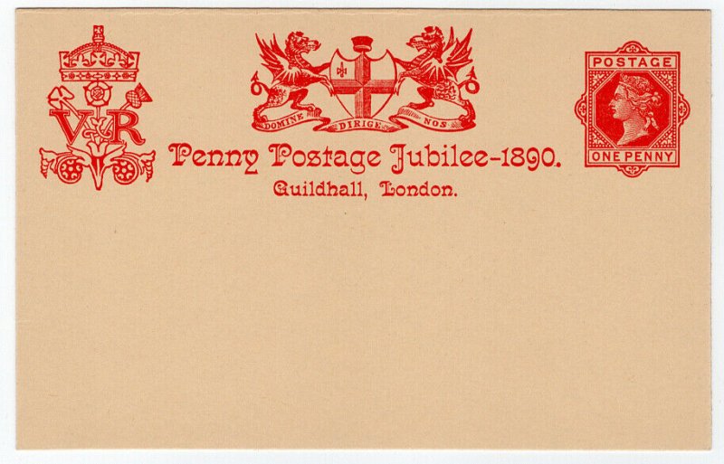 (I.B) QV Postal : Penny Post Jubilee Card (Kensington 1890)