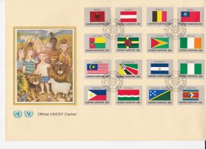 United Nations - 325 / 389, Flag Singles from 1980 to 1982, on Large First Days