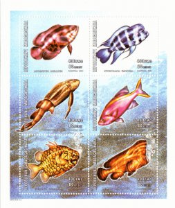 Madagascar 2001 Imperf. Fish 2001 Full No. 2532-2537-