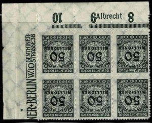 Germany 1923, Sc.#303 MNH, with rare name of Printer Albrecht