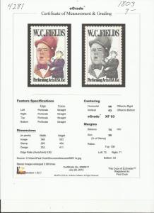 # 1803 MINT NEVER HINGED W.C. FIELDS XF+