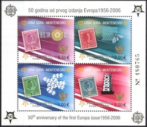 Montenegro 2006 50 Years of Europa stamps S/S MNH