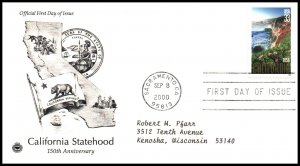 US 3438 California Statehood PCS Typed FDC