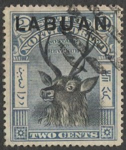 LABUAN 1897 Sc 73e  2c Malayan Sambar, Used VF, perf 16