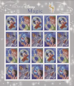 2007 US Scott# 4192-4195 41c The Art of Disney: Magic Sheet of 20 MNH