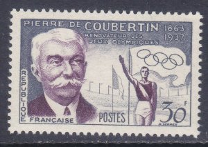 France 817 MNH OG 1956 Pierre de Coubertin & Olympic Stadium Issue Very Fine