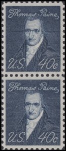 US 1292 Thomas Paine 40c vert pair (2 stamps) MNH 1968