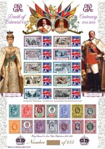 History of Britain 47 2009 Edward VII death No.138 sheet U/M