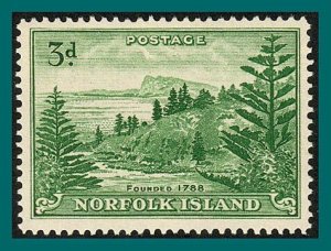 Norfolk Island 1959 Ball Bay, 3d white paper, MNH  #23,SG6a