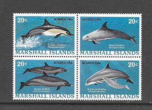 FISH - MARSHALL ISLANDS #57a DOLPHINS MNH