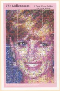 Nevis 1182 MNH 1999 Millennium Princes Diana Photomosaic Flowers Sheet of 8