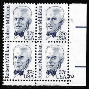 United States 1982 Scott 1866 37c Robert Millikan Plate Number Block   VF/NH