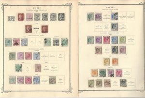 Cyprus Collection 1880 to 1914 on 2 Scott Specialty Pages, Classic Stamps