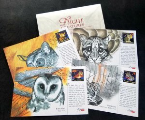 *FREE SHIP Singapore Night Creatures 2003 Owl Bird Leopard Pig (maxicard)
