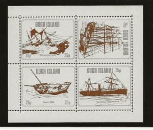 GB Gugh Island,Scillies, 1975 Shipwrecks II   sheet of 4 MNH