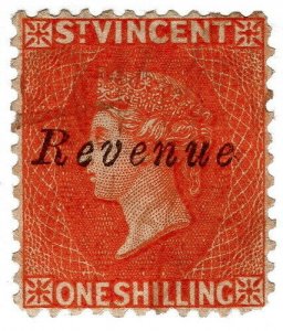 (I.B) St Vincent Revenue : Duty Stamp 1/- (1881)