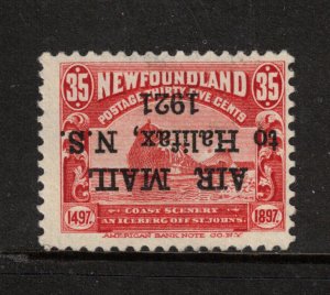 Newfoundland #C3a Mint fine Inverted Surcharge Lightly Hinged *With Certificate*