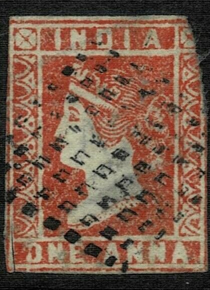     INDIA 1854  qv 1as  litho fine used  rare fine cds good  