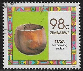 Zimbabwe #690 Used Stamp - Household Pottery - Tsaya