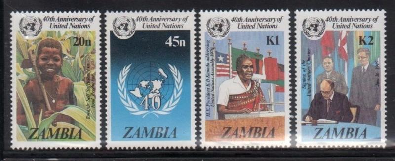 Zambia 335-8 UN Anniversary Mint NH