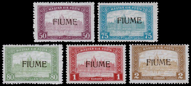 Fiume Scott 13-17 (1918) Mint H F-VF, CV $79.00 B