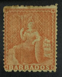 MOMEN: BARBADOS SG #57 1872 MINT OG H £800 LOT #62038