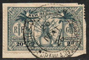 British New Hebrides Sc #43 Used on piece