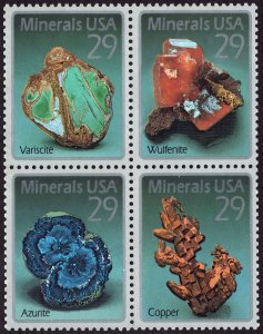 SC#2700-03 29¢ Minerals Block of Four (1992) MNH