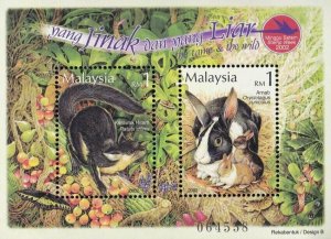 *FREE SHIP Tame And The Wild Malaysia 2002 Rabbit Pet Wildlife Butterfly (ms MNH
