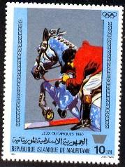 Equestrian, 22nd Olympics 1980 Moscow, Mauritania SC#446 MNH